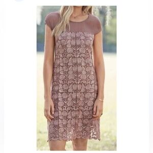 Sundance Angelica Embroidery Dress Lace Mesh Dress Size Small